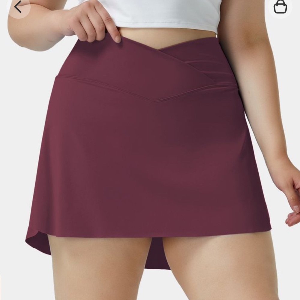 NWTB HALARA Maroon Everyday Cloudful Air Crossover Side pocket Skirt size 2X - Picture 2 of 6